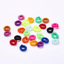 Polyestergewebe beads, Ring, Mischfarbe, 6x2 mm, Bohrung: 3 mm, ca. 200 Stk. / Beutel