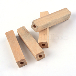 未完成の木製ビーズ  天然木製ビーズ  無鉛の  直方体の  50x10~10.5x10~10.5mm  穴：4.5mm