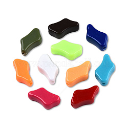 Opaque Acrylic Beads, Nuggets, Mixed Color, 21x13x7mm, Hole: 1.6~1.8mm, about 450pcs/500g