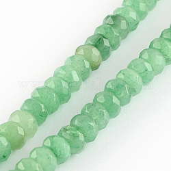 Natural Green Aventurine Bead Strands, Faceted, Rondelle, 8x5mm, Hole: 1mm, about 80pcs/strand, 15.7inch
