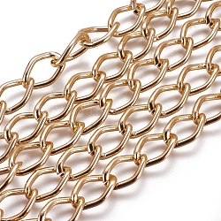 Twist Rhombus Aluminum Chains, Unwelded, Oxidated in Golden, Link:9x14mm