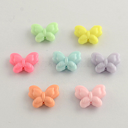 Opaque Acrylic Beads, Butterfly, Mixed Color, 18x21x6.5mm, Hole: 2mm, about 409pcs/500g