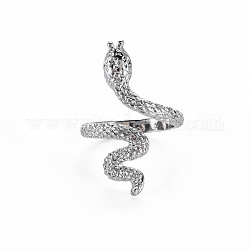 Anelli per polsini in lega di placcatura a forma di serpente, anelli aperti,  cadmio& piombo libero, platino, misura degli stati uniti 8 1/4 (18.3mm)