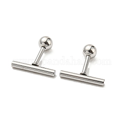 304 Stainless Steel Stud Earrings, Column, Stainless Steel Color, 12x2mm