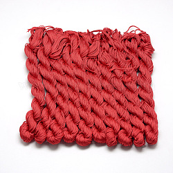 Câblés en polyester tressé, rouge, 1mm, environ 28.43 yards (26m)/paquet, 10 faisceaux / sac