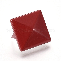 Rivets pyramidaux de fer, rivets décoratifs pour l'artisanat du cuir bricolage, rouge foncé, 12x12x3.5mm