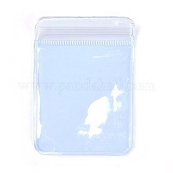Bolsas rectangulares de PVC con cierre de cremallera, bolsas de embalaje resellables, bolsa autoadhesiva, azul claro, 6x4 cm, espesor unilateral: 4.5 mil (0.115 mm)