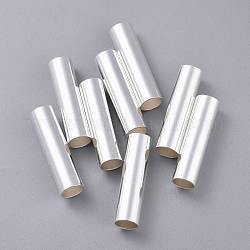 304 perline tubo in acciaio inox, argento, 30x8mm, Foro: 6.5 mm