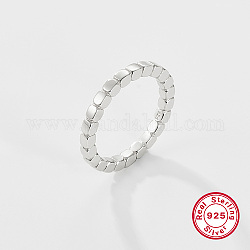 925 anillo de dedo de plata de primera ley con baño de rodio, con 925 sello, Platino, diámetro interior: 16 mm