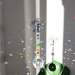 Décorations de pendentif en cristal, avec les accessoires en métal, Pour la maison, décor de jardin, arbre, 300~400mm