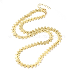 Collares de cadena de mazorcas de latón para mujer, real 24k chapado en oro, 17.48 pulgada (44.4 cm)