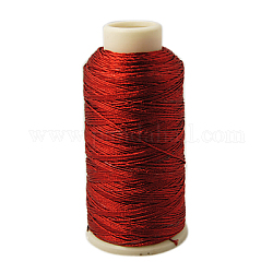 Металлическая нить, вышивка нитью, 9-слойные, красные, 0.8 мм, около 328.08 ярда (300 м) / рулон
