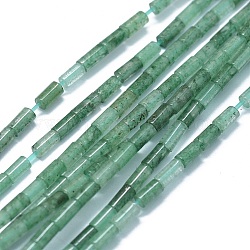 Cuentas de aventurina verde natural hebras, columna, 4~5x2~2.5mm, agujero: 0.6~0.8 mm, aproximamente 90~102 pcs / cadena, 15.3~15.7 pulgada (39~40 cm)