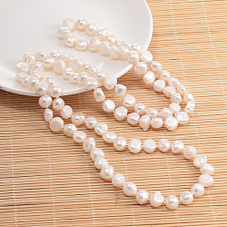 Collier de perles de pépites de perles naturelles, couleur de coquillage, 62.9 pouce