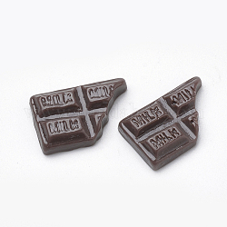 Cabochons décodés en résine, chocolat, brun coco, 19.5x12.5x3.5~4mm