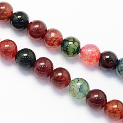 Round Natural Agate Beads Strands, Dyed, 6mm, Hole: 1.5mm, about 63pcs/strand, 15.7 inch
