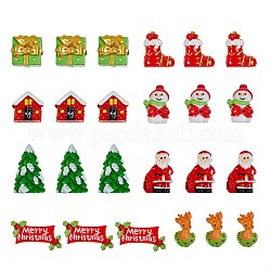 Décorations d'affichage à la maison en plastique de Noël, formes mixtes, couleur mixte, 24 pcs / boîte