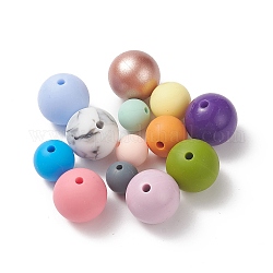 Силиконовые бусины, DIY уход за ожерельем, жующие подвески для чайников, круглые, разноцветные, 9~15 мм, отверстие : 2 мм