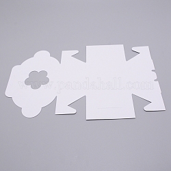 厚紙ギフト箱  正方形  ビジュアルウィンドウ付き  花  ホワイト  10.2x10.2x6.4cm