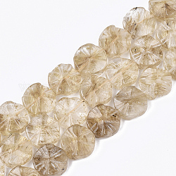 Chapelets de perles en cristal de quartz synthétique, teinte, plat rond, 18x7~8mm, Trou: 1mm, Environ 19~22 pcs/chapelet, 13.5 pouce ~ 15.7 pouces