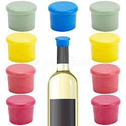 Gorgecraft 10pcs 5 couleurs couvercle de bouteille en silicone, colonne, couleur mixte, 35x27mm, diamètre intérieur: 26.5 mm, 2 pcs / couleur