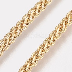 Collares de cadena de latón haciendo, con cierre de langosta, Plateado de larga duración, real 18k chapado en oro, 23.6 pulgada (60 cm), 3mm