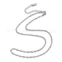 304 collana a catena in corda di acciaio inossidabile per uomo donna, colore acciaio inossidabile, 15.87 pollice (40.3 cm)