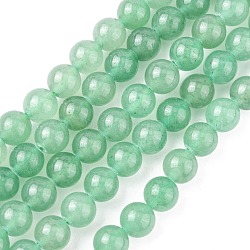 Chapelets de perles en aventurine vert naturel, ronde, vert clair, 8mm, Trou: 1mm, Environ 24 pcs/chapelet, 7.8 pouce
