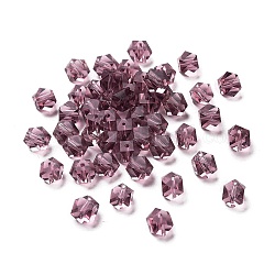 Imitation Austrian Crystal Beads, Grade AAA, Faceted, Cornerless Cube Beads, Purple, 6x5.5x5.5mm, Hole: 0.7~0.9mm