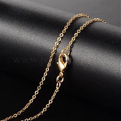 Brass Necklaces, Cable Chain, with Lobster Clasp, Golden, 17.72 inch, 1.5mm