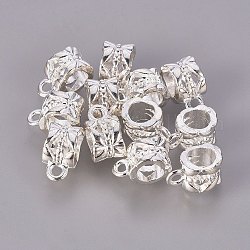 Tibetan Style Hanger, Bail Beads, Cadmium Free & Nickel Free & Lead Free, Cup, Silver, 11.5x6x8mm, Hole: 2mm, Inner Diameter: 4.3x4.4mm