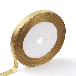Single Face Satin Ribbon, Polyester Ribbon, Goldenrod, 1/4 inch(6mm), about 25yards/roll(22.86m/roll), 10rolls/group, 250yards/group(228.6m/group)
