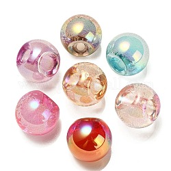 Placage uv perles acryliques irisées arc-en-ciel, ronde, top foré, couleur mixte, 20x20x20mm, Trou: 3mm