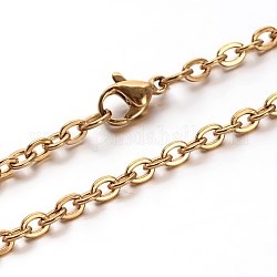 304 acero inoxidable cadenas de cable collares, con broches de langosta, dorado, 23.7 pulgada (60.2 cm)