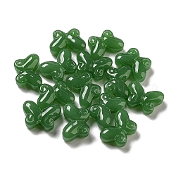 Imitazione perle di vetro giada, verde, farfalla, 10x14.5x5.5mm, Foro: 1 mm