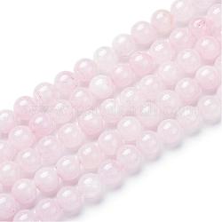 Natürlichen Rosenquarz Perlenstränge, Runde, 6 mm, Bohrung: 1 mm, ca. 63~68 Stk. / Strang, 15 Zoll