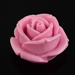 Resin Beads, Rose Flower, Violet, 41x40x22mm, Hole: 2mm