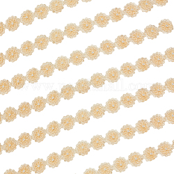 Olycraft 5 yardas cintas de organza, Con perlas de imitación de plástico., flor, blanco navajo, 2 pulgada (50 mm)