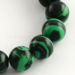 Round Dyed Gemstone Beads Strands, Sea Green, 8mm, Hole: 1mm, about 50pcs/strand, 14.9 inch