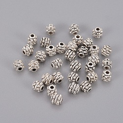 Tibetischen stil Abstandsperlen, Cadmiumfrei und Nickel frei und Bleifrei, Antik Silber Farbe, 5x5 mm, Bohrung: 1 mm