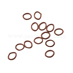 Accessoires de bijoux, anneaux de jonction en bronze, anneaux de jonction ouverts, ovale, cuivre rouge, 18 jauge, 10x7x1mm, environ 3300 pcs/500 g