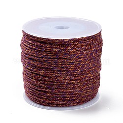 Cordon en coton macramé, corde tressée, avec bobine en plastique, pour accrocher au mur, artisanat, emballage cadeau, violet, 1.2mm, environ 49.21 yards (45 m)/rouleau