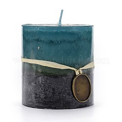 Säulenförmige Aromatherapie rauchfreie Kerzen, mit Box, für die Hochzeit, Party, Votive, Ölbrenner und Heimtextilien, blaugrün, 7x7.65 cm