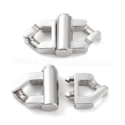304 Stainless Steel Bayonet Clasps, Oval, Stainless Steel Color, 29.5x17x6.5mm, Hole: 6.5x6.5mm