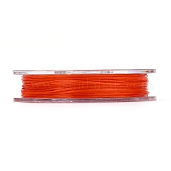 Starker dehnbarer elastischer Perlenfaden, flache elastische Kristallschnur, orange rot, 0.8 mm, ca. 10.93 Yard (10m)/Rolle