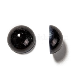 Cabochons en plastique ABS d'imitation nacre, demi-rond, noir, 16x8mm