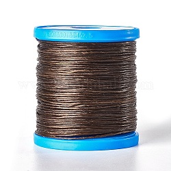 Cordons cirés ronds, cordon micro macramé, fil à coudre cuir polyester, pour la fabrication de bracelets, perlage, artisanat, reliure, brun coco, 1mm, environ 87.48 yards (80 m)/rouleau