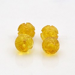 Mixed Styles Synthetical Citrine Beads, Dyed & Heated, Gold, 11~12mm, Hole: 2mm