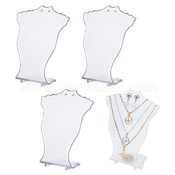 Arricraft 4 piezas de exhibición de collar de joyería, soporte de exhibición de busto transparente soporte de exhibición de joyería de plástico para exhibición de joyería (altura 4.72