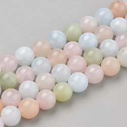 Chapelets de perles en morganite naturelle, ronde, 6x6mm, Trou: 1mm, Environ 62 pcs/chapelet, 15.5 pouce